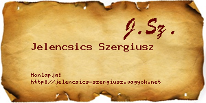 Jelencsics Szergiusz névjegykártya